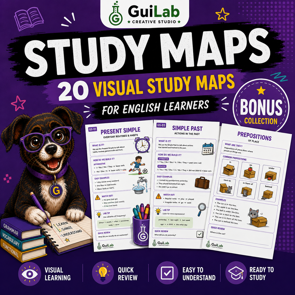 Capa da GuiLab Bonus Collection — Study Maps com a mascote Sylvie