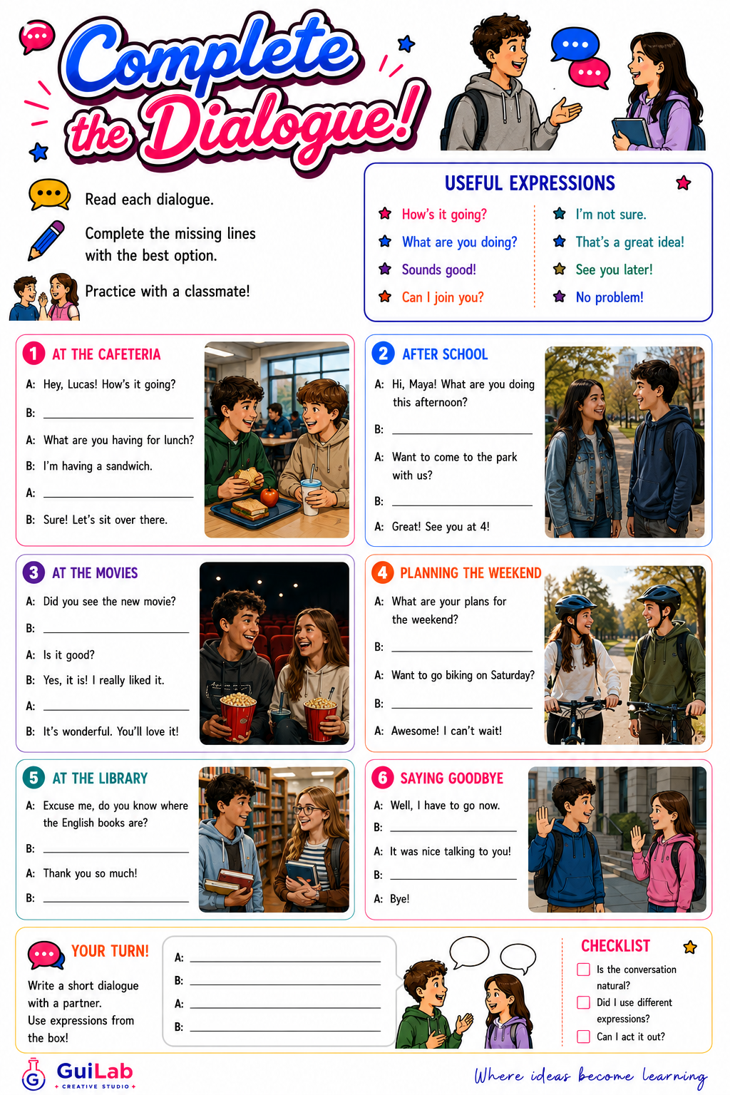 Warm-Up Complete the Dialogue