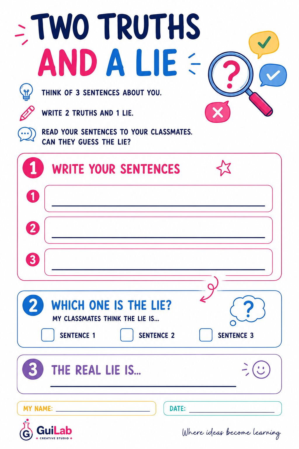 Warm-Up Two Truths and a Lie